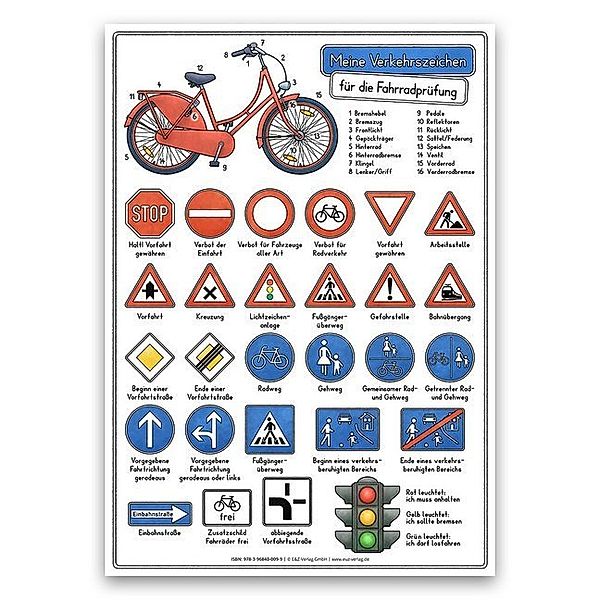 Meine Verkehrszeichen für die Fahrradprüfung DINA 3 laminiert, E&Z-Verlag GmbH