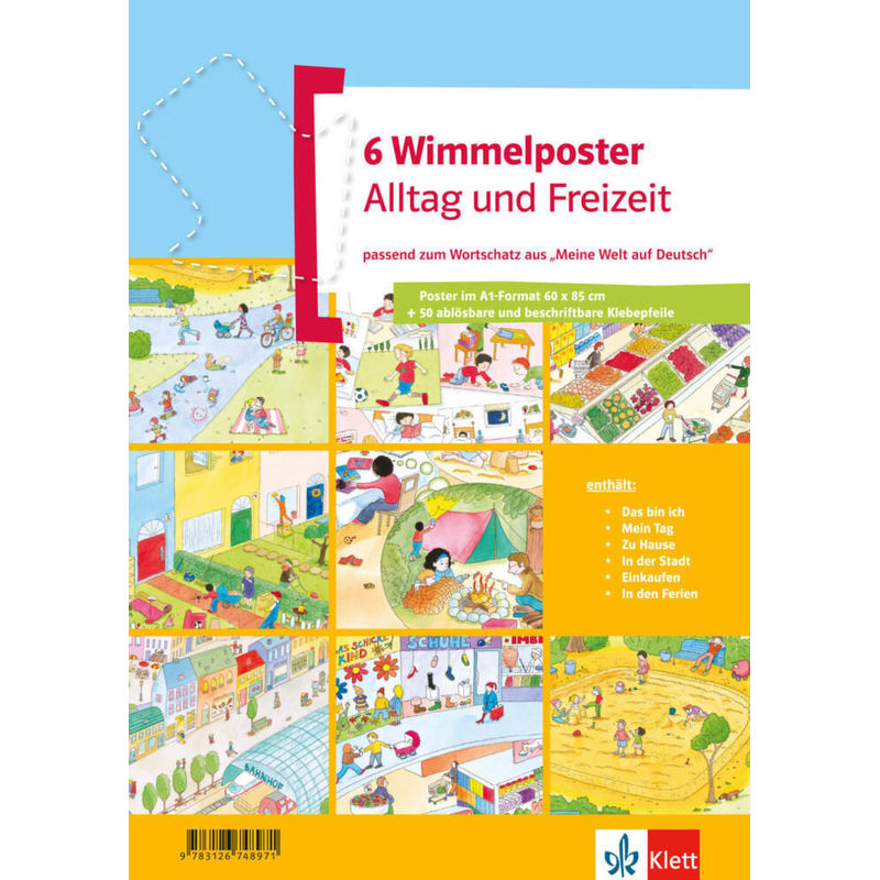 Meine Welt auf Deutsch - Wimmelposter Alltag und Freizeit,6 Poster product