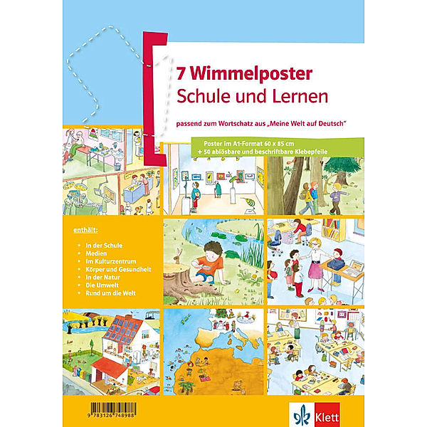 Meine Welt auf Deutsch - Wimmelposter Schule und Lernen,7 Poster