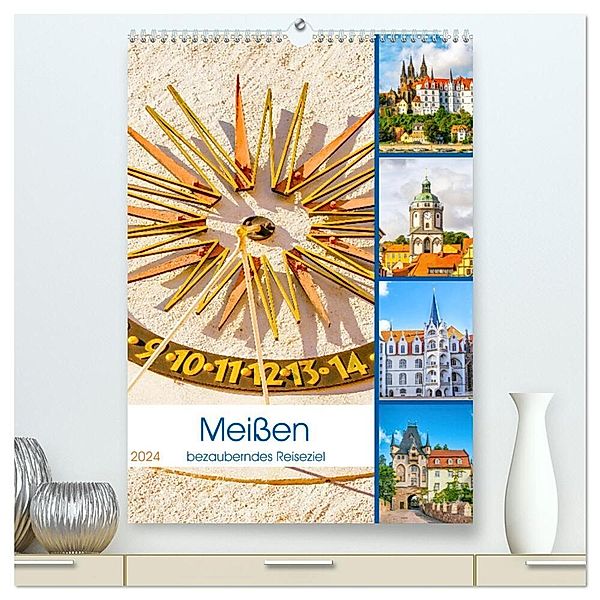Meißen - bezauberndes Reiseziel (hochwertiger Premium Wandkalender 2024 DIN A2 hoch), Kunstdruck in Hochglanz, Nina Schwarze
