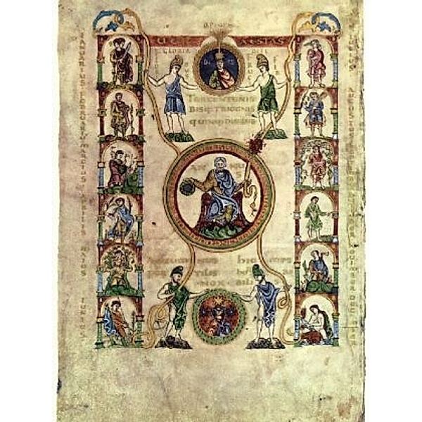 Meister der Fuldaer Schule (III) - Sakramentarfragment, Szene: Kalenderblatt - 1.000 Teile (Puzzle)