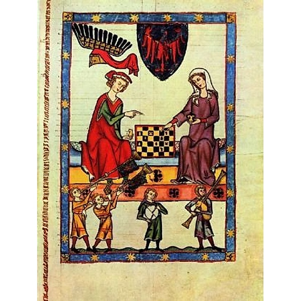 Meister der Manessischen Liederhandschrift - Manessische Liederhandschrift , Szene: Schachspiel - 200 Teile (Puzzle)