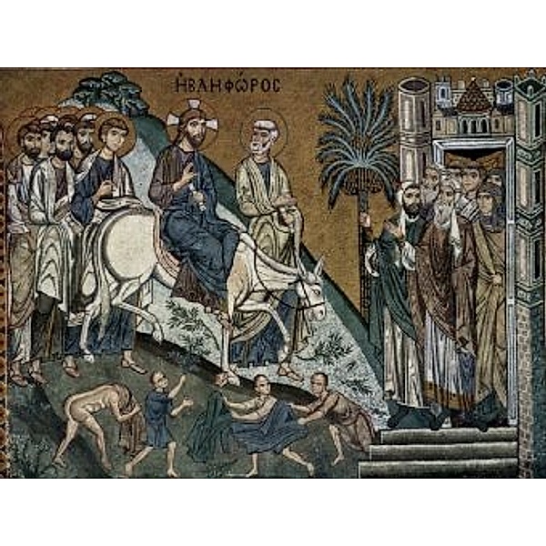 Meister der Palastkapelle in Palermo - Mosaiken der Capella Palatina, Einzug Christi in Jerusalem - 1.000 Teile (Puzzle)