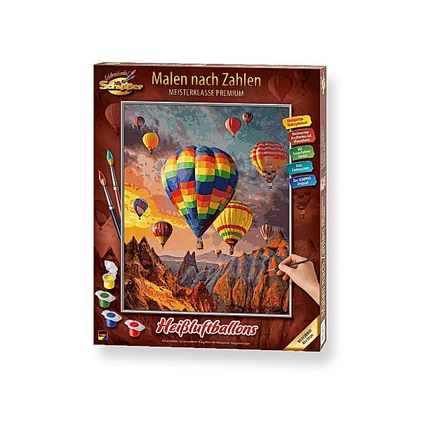 Noris Spiele, Schipper Meisterklasse Premium, Malen nach Zahlen (Mal-Sets) - MNZ - Heißluftballons