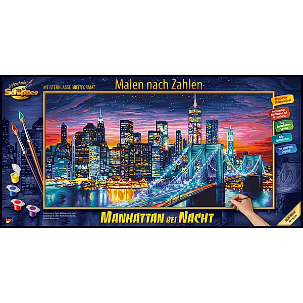 Noris Spiele, Schipper Meisterklasse Premium, Malen nach Zahlen (Mal-Sets) - MNZ - Manhattan bei Nacht