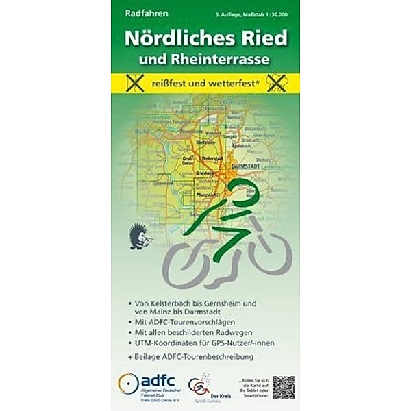 MeKi-Radwanderkarten mit ADFC-Tourenvorschlägen - Radfahren - Nördliches Ried und Rheinterrasse, Michael Messer