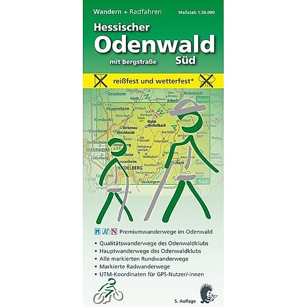 Meki-Wander- und Radwanderkarte / Wandern, Hessischer Odenwald Süd mit Bergstraße, MeKi Landkarten GmbH