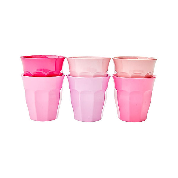 rice Melamin-Becher 50 SHADES OF PINK 6er-Pack mittel in pink/rosa/beere