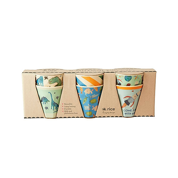 rice Melamin-Becher DINO small 6er-Set