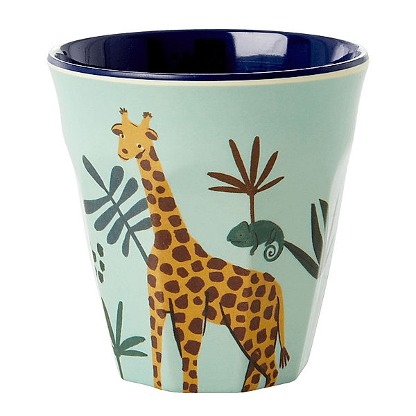 rice Melamin-Becher JUNGLE ANIMALS SMALL in hellblau/blau