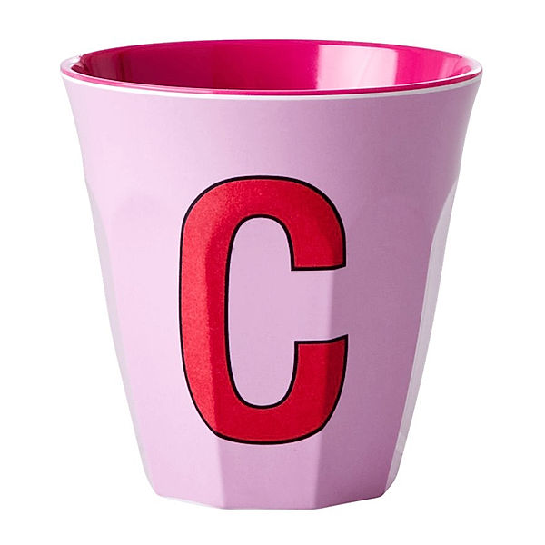 rice Melamin-Becher LETTER C - MEDIUM in pink