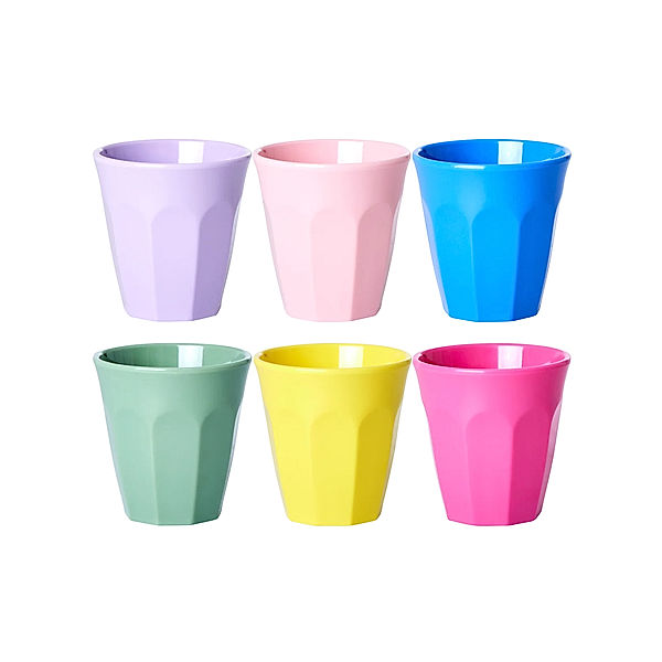 rice Melamin-Becher MEDIUM - COLORFUL 6er Set in bunt