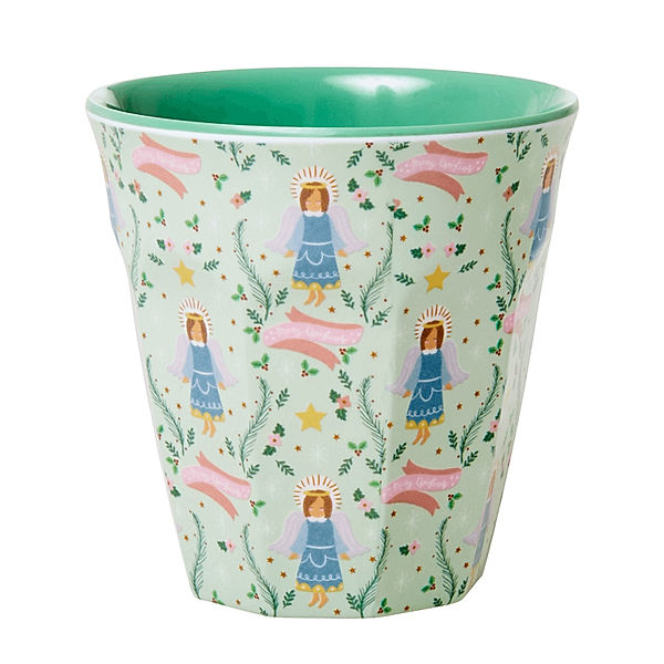 rice Melamin-Becher MEDIUM - XMAS ANGEL PRINT in bunt