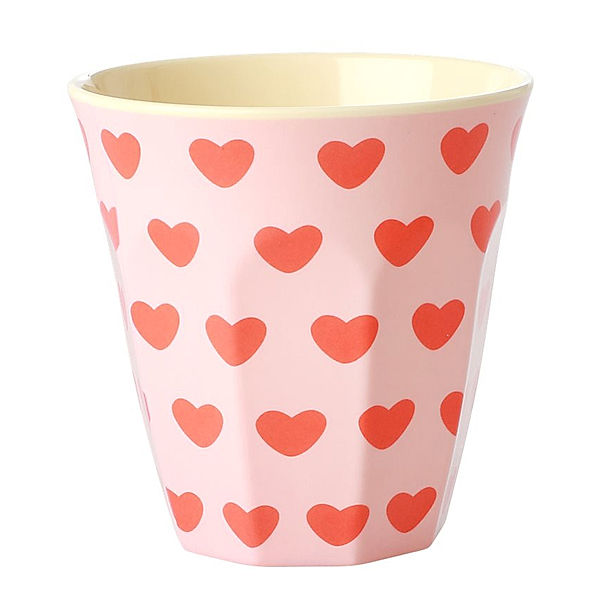 rice Melamin-Becher SWEET HEARTS MEDIUM in rosa/rot