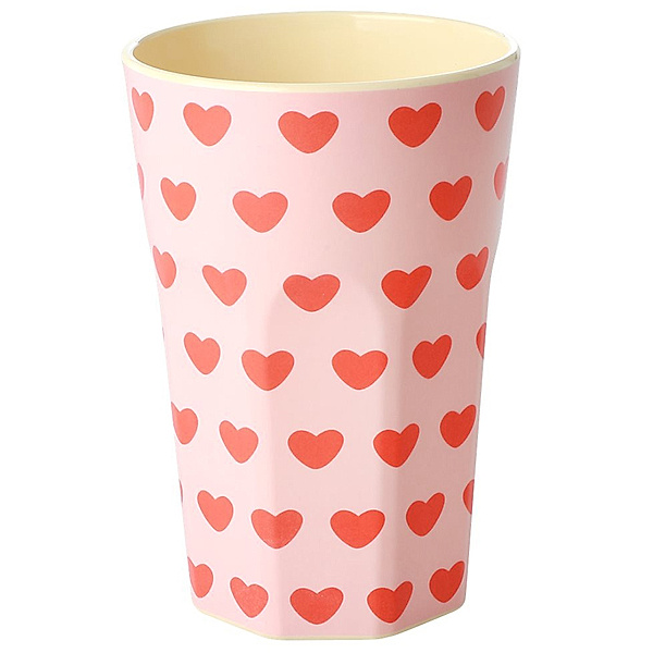 rice Melamin-Becher SWEET HEARTS TALL in rosa/rot