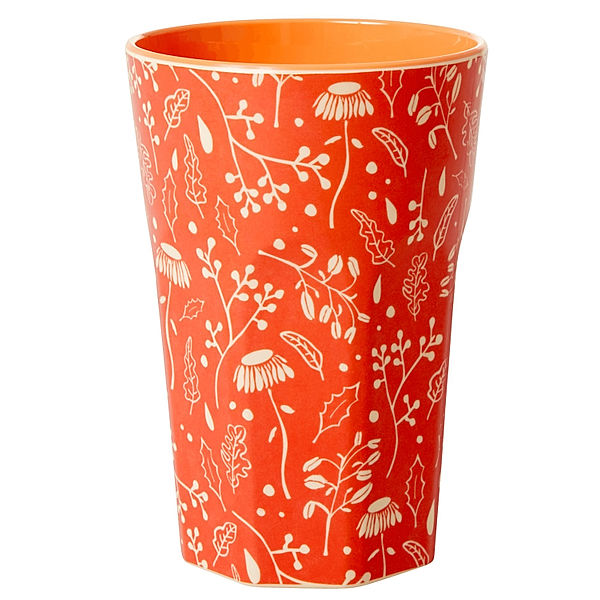 rice Melamin-Becher TALL - FALL PRINT in rot