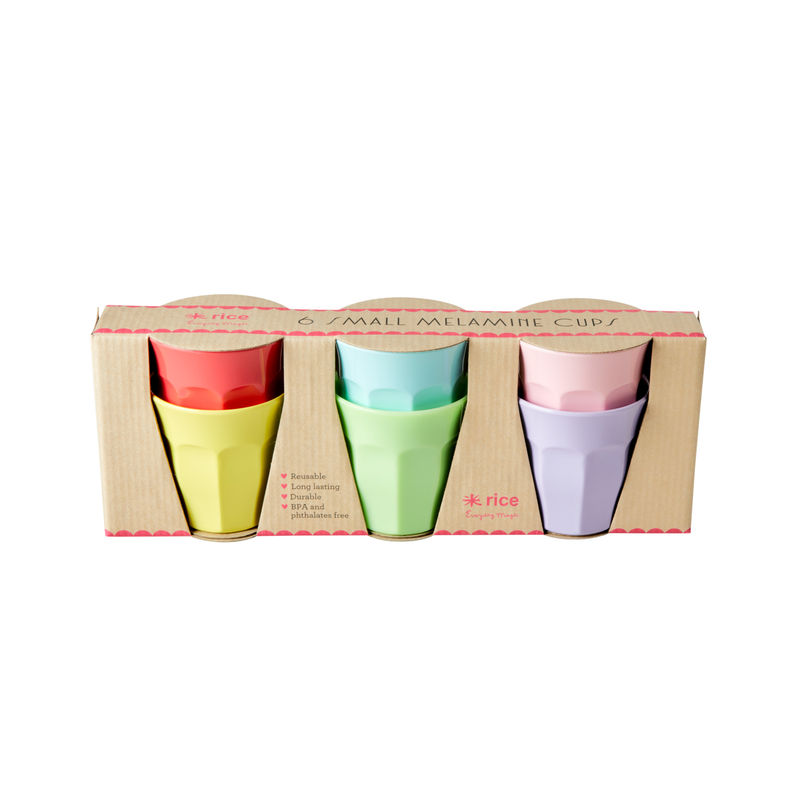 Melamin-Becher YIPPIE YIPPIE YEAH - SMALL 6er-Pack in bunt