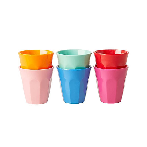 rice Melamin-Espressotasse HAPPY COLORS 6er-Set