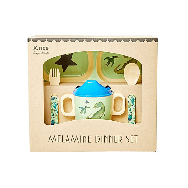 rice Melamin-Geschirrset BABY DINNER – DINO 4-teilig