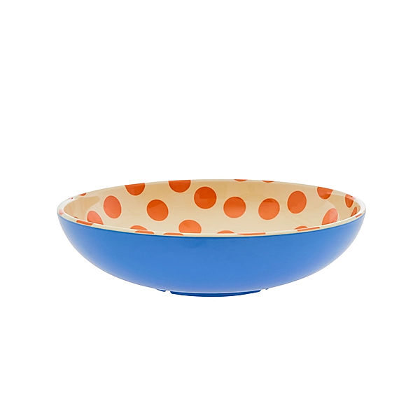 rice Melamin-Salatschüssel HAPPY DOTS (29,9cm) in blau/orange