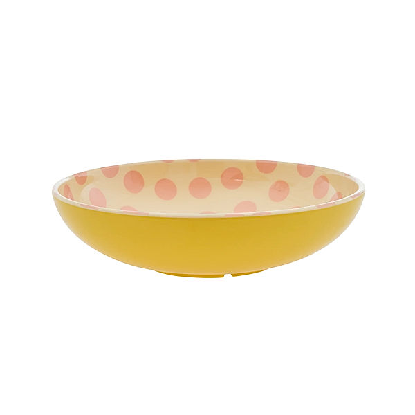 rice Melamin-Salatschüssel HAPPY DOTS (29,9cm) in gelb/pink