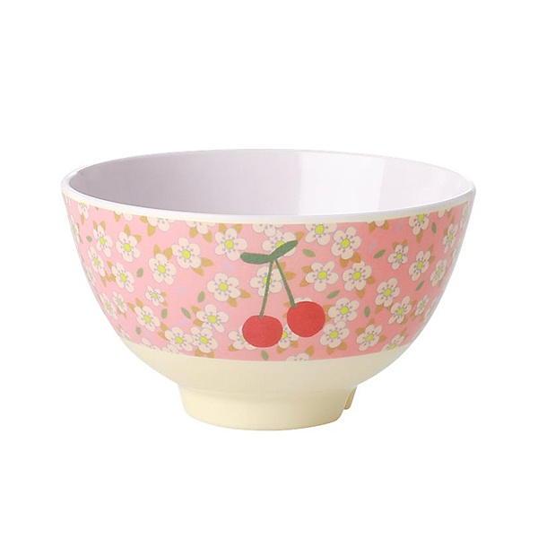 rice Melamin-Schale FLOWERS & CHERRY SMALL in rosa