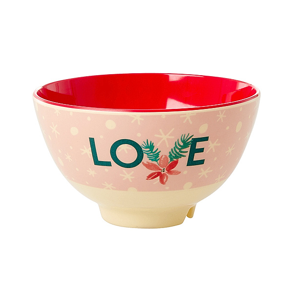 rice Melamin-Schale LOVE SMALL in rosa/rot