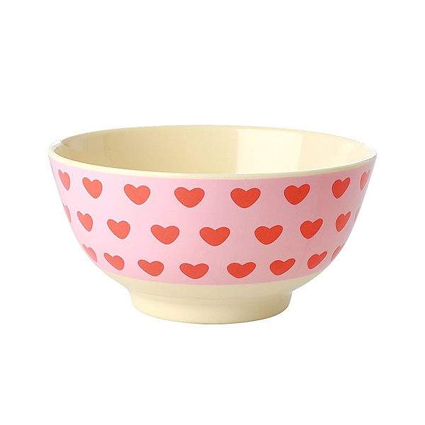 rice Melamin-Schale SWEET HEARTS SMALL in rosa/rot