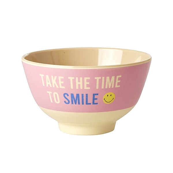 rice Melamin-Schüssel SMILEY PRINT small in pink