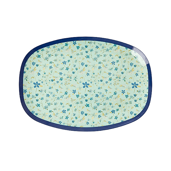 rice Melamin-Servierteller BLUE FLORAL in hellblau