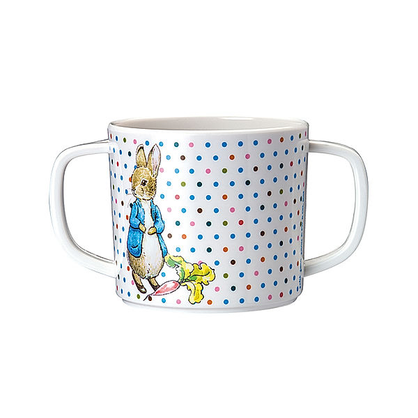 Petit jour Melamin-Tasse PETER HASE mit zwei Henkeln in bunt