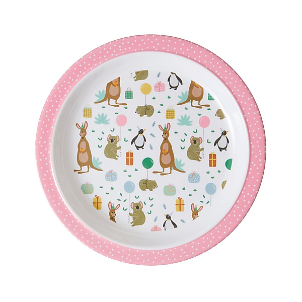 rice Melamin-Teller ANIMAL PARTY in rosa