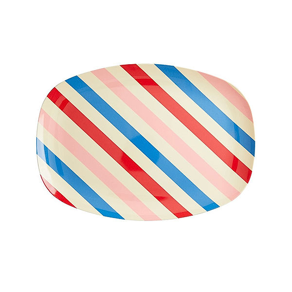 rice Melamin-Teller CANDY STRIPES (22x30) rechteckig