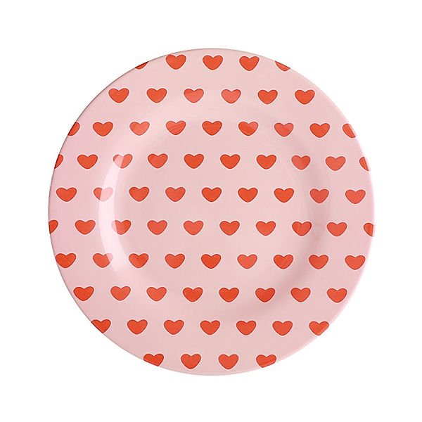 rice Melamin-Teller SWEET HEARTS in rosa/rot