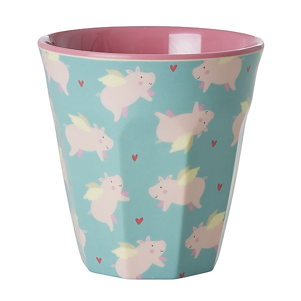 rice Melamin-Trinkbecher FLYING PIG small in pink
