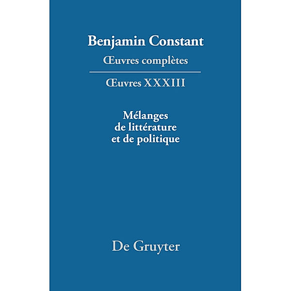 Mélanges de littérature et de politique