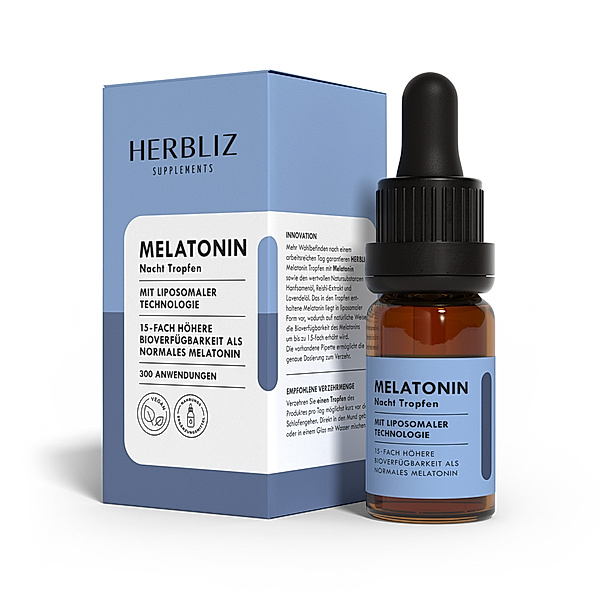 Melatonin Nacht Tropfen liposomal von Herbliz (10ml)