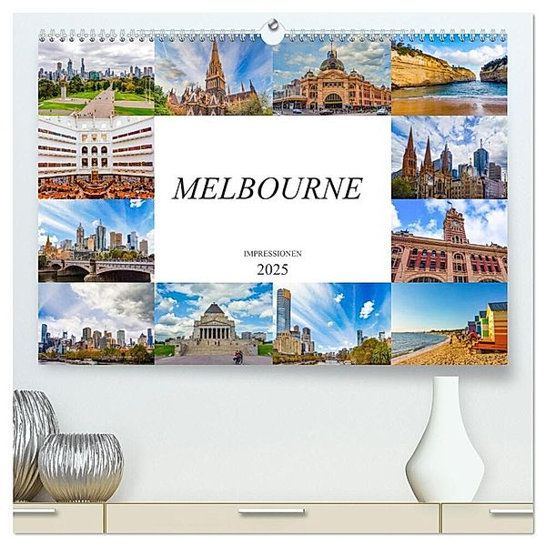 Melbourne Impressionen (hochwertiger Premium Wandkalender 2025 DIN A2 quer), Kunstdruck in Hochglanz, Calvendo, Dirk Meutzner
