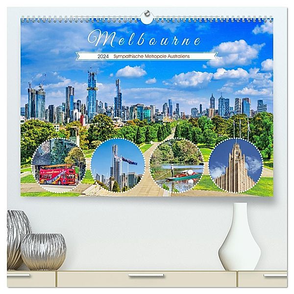 Melbourne - Sympathische Metropole Australiens (hochwertiger Premium Wandkalender 2024 DIN A2 quer), Kunstdruck in Hochglanz, Calvendo, Dieter Meyer