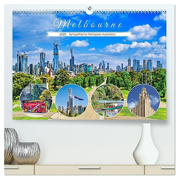 Melbourne - Sympathische Metropole Australiens (hochwertiger Premium Wandkalender 2025 DIN A2 quer), Kunstdruck in Hochglanz, Calvendo, Dieter Meyer