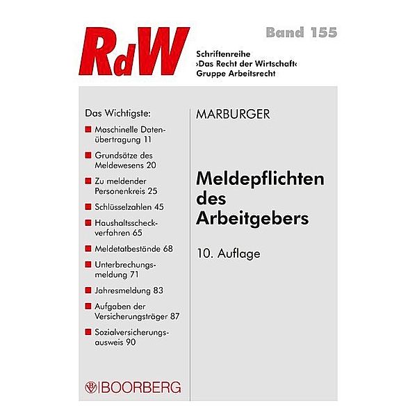 Meldepflichten des Arbeitgebers, Horst Marburger