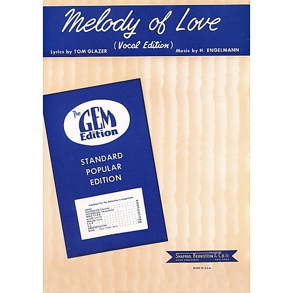 Melody Of Love (Vocal Edition), H. Engelmann, Tom Glazer