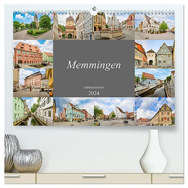 Memmingen Impressionen (hochwertiger Premium Wandkalender 2024 DIN A2 quer), Kunstdruck in Hochglanz, Dirk Meutzner