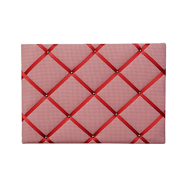 paula & ferdinand Memoboard VICHY KARO rot (Farbe: Satinband rot)