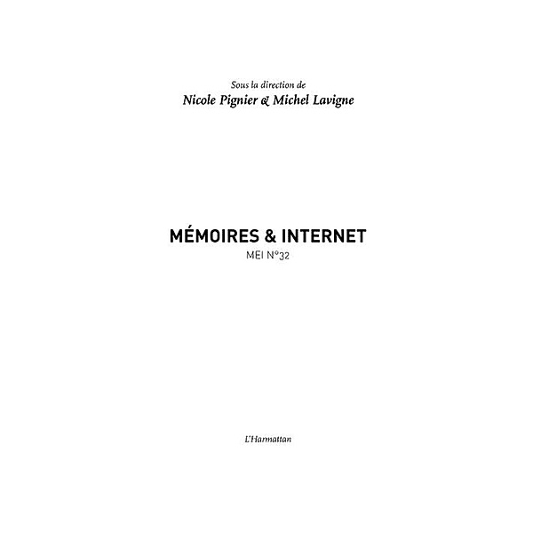 Memoires & internet / Hors-collection, Collectif
