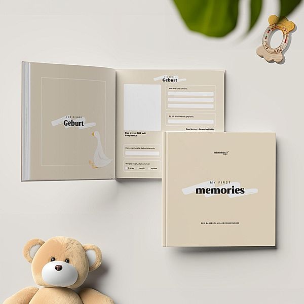 Memories2Make® My first memories Babybuch - Das Babybuch zum Eintragen, für die kostbarsten Augenblicke des ersten Lebensjahres