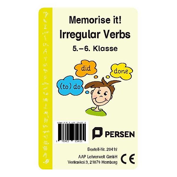 Persen Verlag in der AAP Lehrerwelt Memorise it! Irregular Verbs (Kartenspiel), Josephine Finkenstein