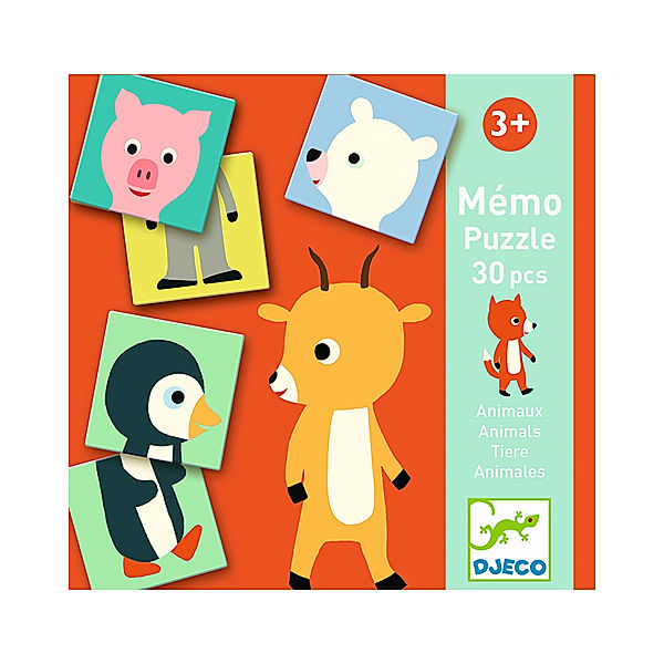 Djeco Memospiel ANIMO-PUZZLE 30-teilig in bunt