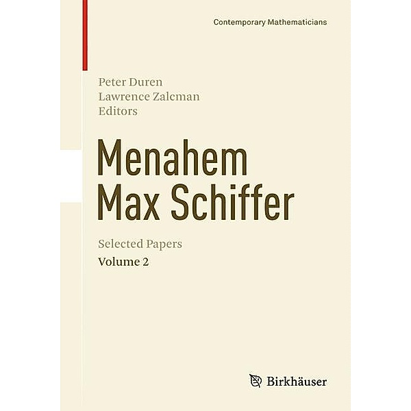 Menahem Max Schiffer: Selected Papers.Vol.2