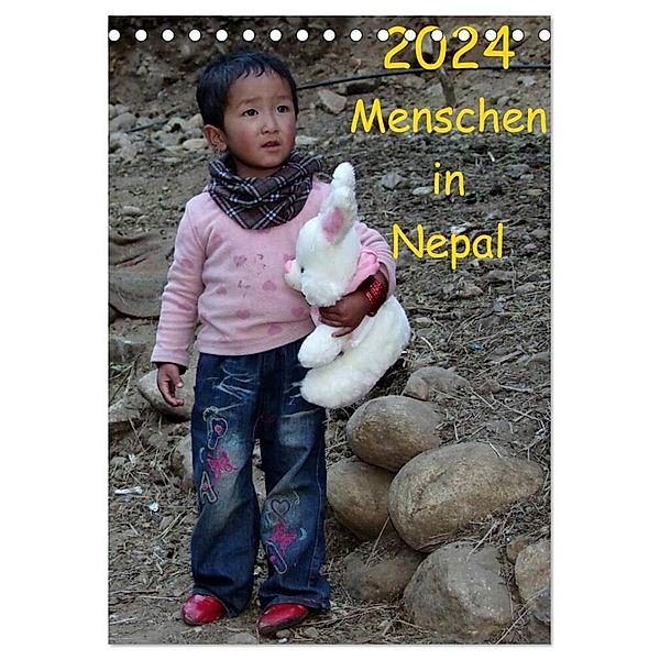 Menschen in Nepal (Tischkalender 2024 DIN A5 hoch), CALVENDO Monatskalender, Johann Ecker